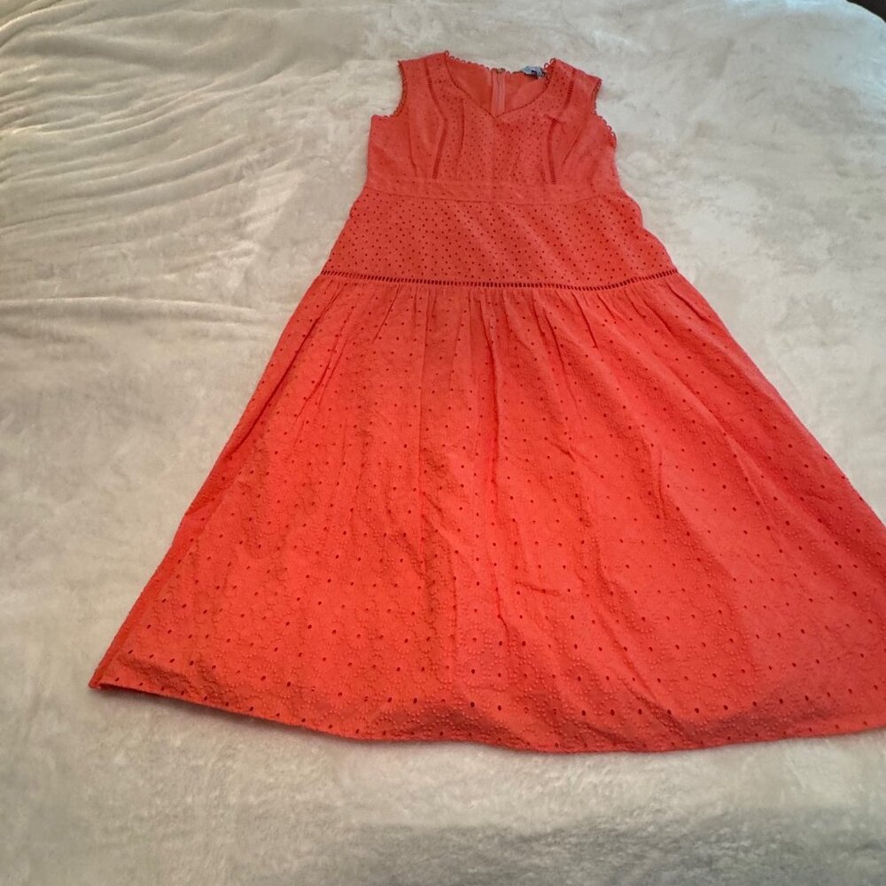 Draper James 100% Cotton Coral Eyelet Dress NWT Size 10